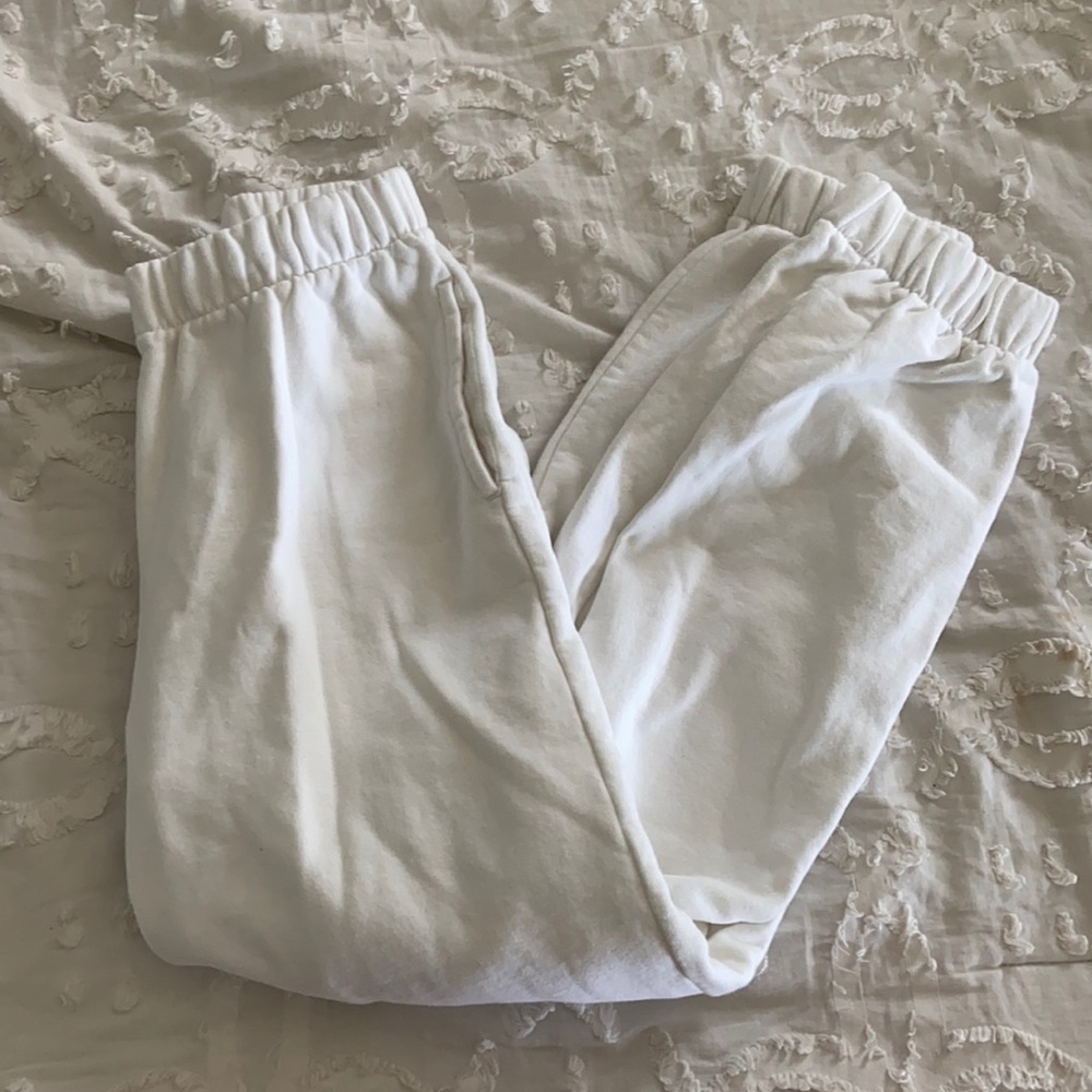 white brandy melville sweatpants